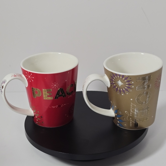 Starbucks 2006 cups mugs peace noel lot of 2 - Picture 5 of 6
